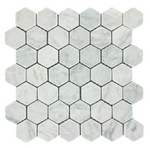 Carrara Medium Hexagon Tumbled Mosaic