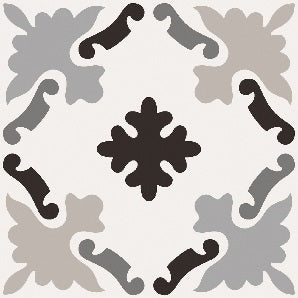 Black and White 3 Patterned Tile