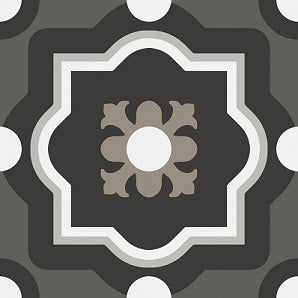 Black and White 4 Patterned Tile