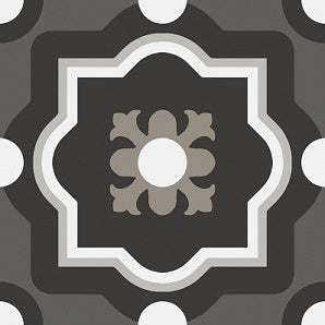 Black and White 4 Patterned Tile