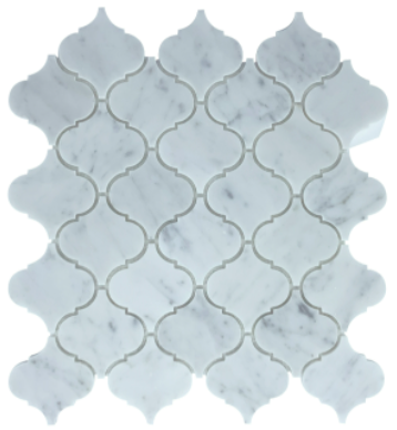 Carrara Arabesque Honed Mosaic
