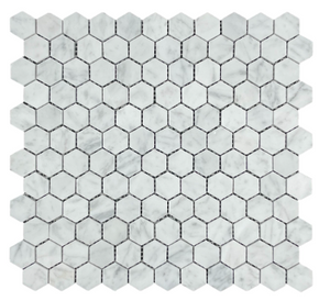 Carrara Small Hexagon Honed Mosaic