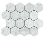 Carrara Large Hexagon Honed Mosaic