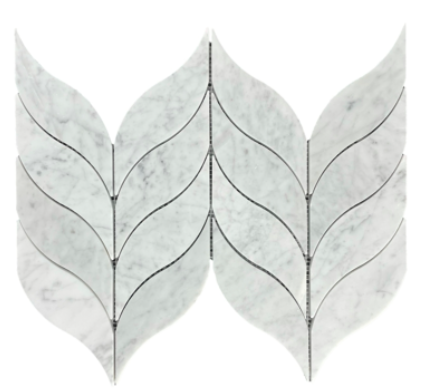 Carrara Leaf Honed Mosaic