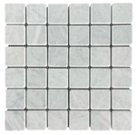Carrara Medium Square Tumbled Mosaic