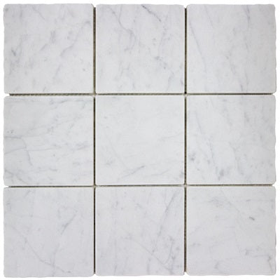 Carrara Tumbled Square Mosaic