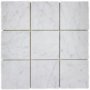 Carrara Tumbled Square Mosaic