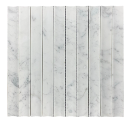 Carrara Concave Honed Mosaic