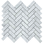 Carrara Herringbone Honed Mosaic