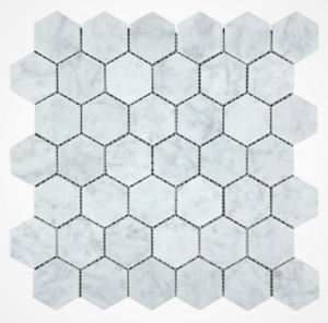Carrara Medium Hexagon Honed Mosaic