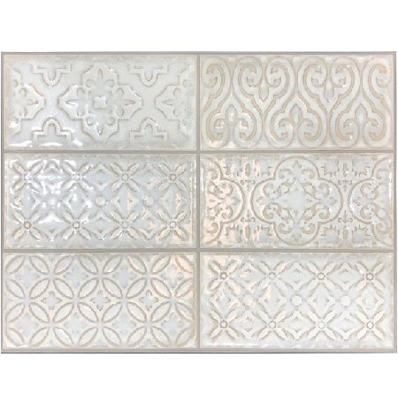 Patrona Vanilla Patterned Subway Tile