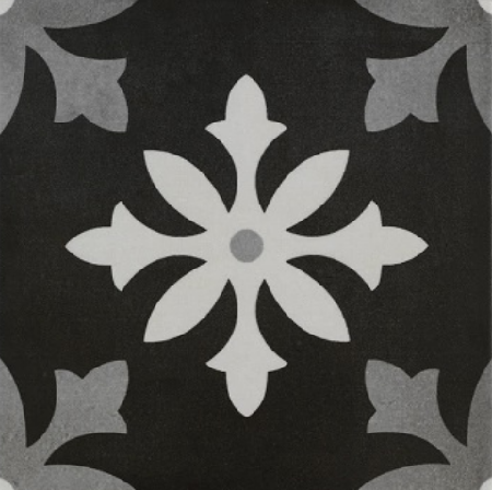 Vega Black Patterned Tile